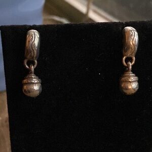 BRIGHTON‎ vintage etched silver dangle post earrings